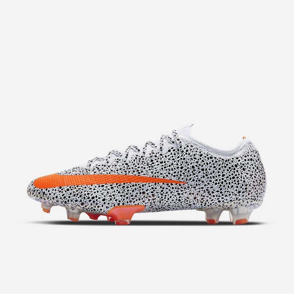 Crampon De Foot Nike Mercurial Vapor 13 Elite CR7 Safari FG Blanche 3042-175 White/Black/Total Orange Homme | HFV-75088241